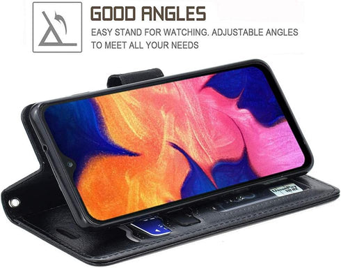 Galaxy A10E Case,Galaxy A10E Wallet Case,Premium PU Leather Wallet Flip Protective Phone Case Cover w/Card Slots & Kickstand for Samsung Galaxy A1...