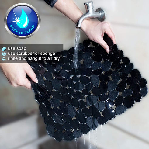 Bligli Pebble Sink Mat for Stainless Steel/Ceramic Sinks, 2 Pack PVC Sink Protectors Mats for Bottom of Kitchen Sink, Dish Drying Mat for Dishes a...