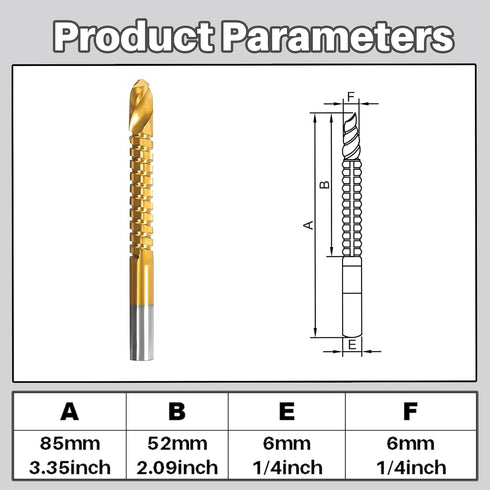 Tapered Reamer Set with T Handle, 3-13mm (1/8''-1/2'') & 5-16mm (½"-5/8") 6 Fluted, Carbon Steel Hex Shank for Guitar Woodworking - 2pcs...