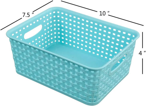 Vababa Plastic Storage Baskets/Storage Bins, Pack for 6...