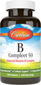 Carlson - B Compleet 50, Balanced Vitamin B Complex, Energy Production, Cellular Support & Optimal Wellness, 100 Tablets...
