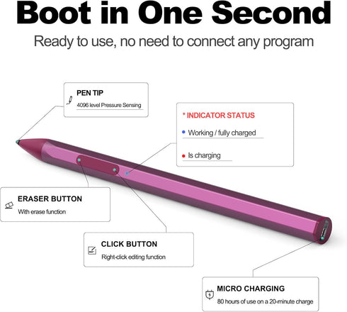 Stylus Pen for ASUS Transformer/ASUS Zenbook/ASUS Vivobook Flip/ASUS Notebook Touchscreen Laptop Tablet Rechargeable MPP 2.0 Tilt Pencil 4096 Pres...