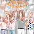 Happy 60th Birthday Decorations for Woman-Complete 60 Party Decor-Rose Gold 60th Birthday Balloons Kit for Women with 40" Giant 60 Number Balloon...