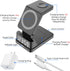 4-in-1 15W Fast Wireless Charger Station with Clock - Compatible with iPhone 15/14/13/12 Pro Max, Apple Watch, and AirPods Pro/2/3 - Includes Alar...