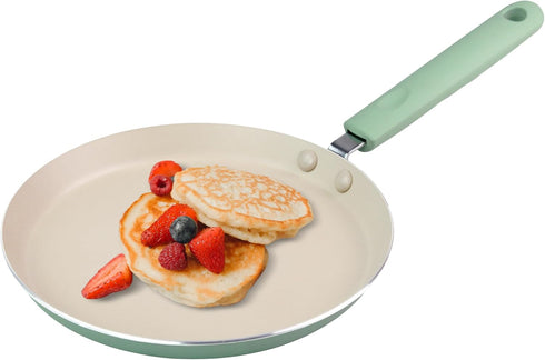 Crepe Pan, Dosa Pan, 8.7 inch Nonstick Crepe Pan, Dosa Tawa Tortilla Pan, Induction Compatible (Green)...