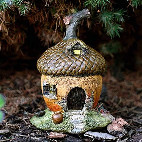 Top Collection Enchanted Story Garden and Terrarium Acorn Fairy House Outdoor Decor...