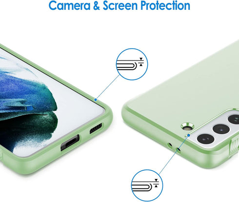 JETech Slim Fit Case for Samsung Galaxy S21 5G 6.2-Inch, Thin Phone Cover with Shock-Absorption and Carbon Fiber Design (Green)...