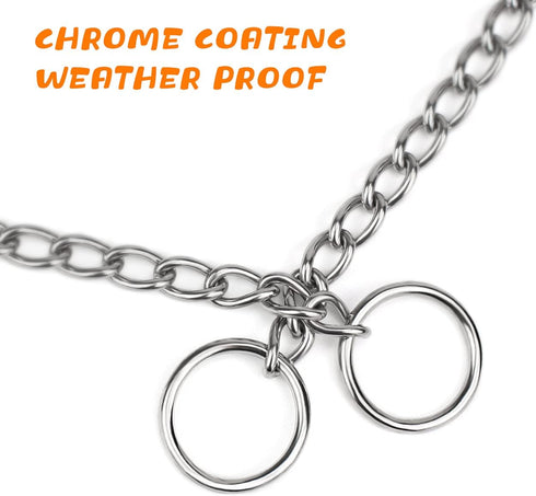 TagME Chain Choke Collar for Dogs, Adjustable Weather Proof Necklace for Medium Dogs, Alloy Steel Pet Training Collar...
