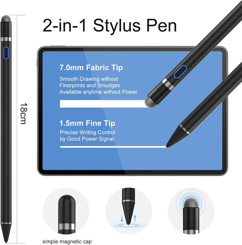 Compatible for iOS&Android Touch Screens Active Stylus Pen,Stylus Pens for Touch Screens,Rechargeable Stylus for i-Pad/Pro/Air/Mini/i-Phone/Cellph...
