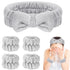 5Pcs Face Wash Headband and Wristband Set for Women,Spa Skin Care Headband for Washing Face, Hair Band and Wrist Towels Water Guards for Washing F...