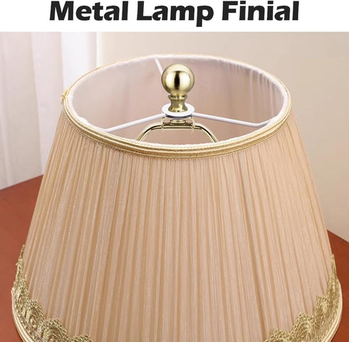 10 Inch Lamp Harp, Gold 2 Set Lamp Harps and Finial, Metal Lamp Shade Harp Holder, DIY Detachable Lampshade Bracket Adapter Hardware, Replacement ...