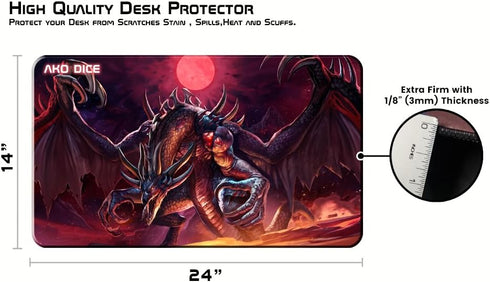 Dragon Mouse Pad | Large Gaming Mouse Pad Dragon | Dragon Desk Mat | Nonslip 24x14 Inch gaming mouse pad dragon (DEATH)...