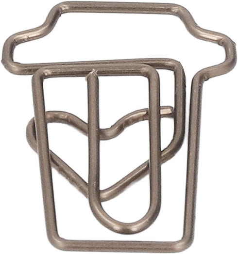 50 Pcs Paper Clips, Cute Coffee Cup Shape Paper Clips Tiny Paper Clips Portable Mini Metal Bookmark Clips Brown Funny Paper Clips...
