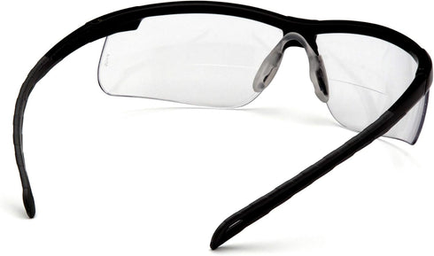 Pyramex Ever-Lite Lightweight Safety Glass Bifocal Readers 3.0 Diopter Black Frame Clear H2Max Anti Fog Lens...