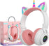 Unicorn Kids Headphones for Girls,Unicorn Bluetooth Headphones Foldable for Girls Toddlers Tablet/pad/Amazon fire,Light Up Kids Wireless Headphone...