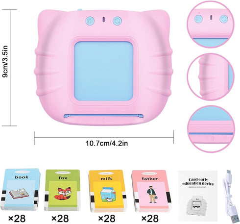 Talking Flash Cards Educational Toys, Autism Sensory Toys Learning Toys for Toddlers - Montessori Toys Flash Cards for Age 2 3 4 5 6(Pink)...