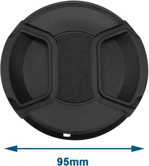 Create idea 2Pcs 95mm Lens Cap Snap-on Front Camera Lens Cover Compatible with Sigma Compatible with Nikon Compatible with Canon ABS Plastic, Blac...