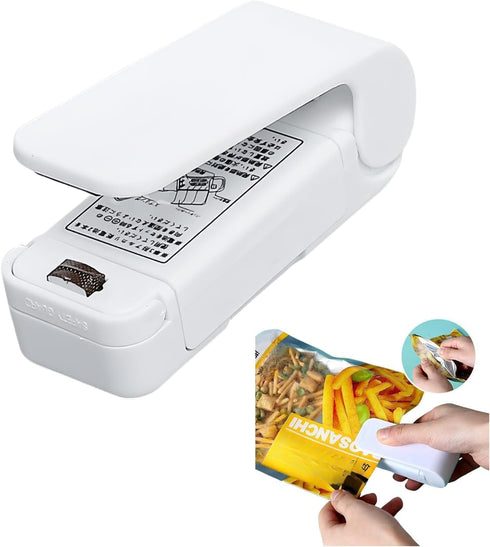 1Pc White Mini Bag Sealer - Portable Food Sealer Vacuum Sealer Heat Seal Bag Sealer Specialty Appliances...