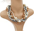 Womens Multi strand Chunky Statement Pearl Necklace Choker for Women Bride Wedding Jewelry set...