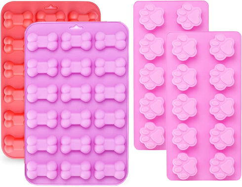 Silicone Molds Puppy Dog Paw and Bone, Non-Stick Food Grade Silicone Molds for Chocolate, Candy, Jelly, Ice Cube, Dog Treats, Cupcake Baking Mould...