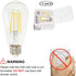 BoostArea LED Light Bulb, Pack of 2 LED Edison Bulb, 6 Watt Light Bulbs (60W Equivalent), 800 Lumens, 2700K Warm White, CRI 80+, 120V, E26 Base Le...