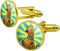 Scooby-Doo Character Round Cufflink Set Gold Color...