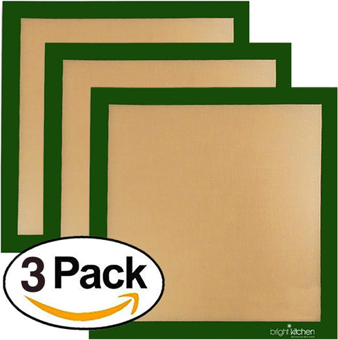 Set of 3-14" x 14" -Silicone Re-Usable Non-Stick Ultra Premium Dehydrator Sheets Compatible With Excalibur Silpat Tray Liner Flex Fruit Leather Ro...