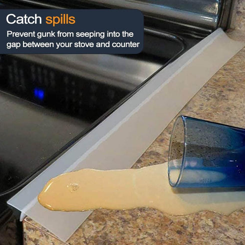 Kitchen Silicone Stove Counter Gap Cover, 21/25 inch Long & Extra Wide Stove Gap Filler Range Strips 2pcs,Between Oven and Countertop Dishwasher, ...