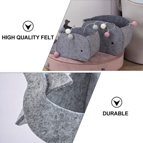 STOBOK Felt Storage Bin, Whale Shaped Storage Basket Fabric Foldable Storage Bin Sundries Organizer Toy Storage Bin for Home Nursery Toys Containe...