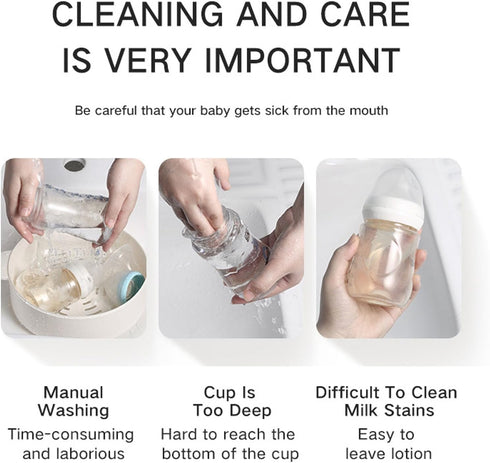 Garosa Electric Baby Bottle Brush Electric Cleaning Brush Set 2 Speeds Rotating Silicone Bristles Bottle Brush Pacifier Brush Straw Brush (Pink)...