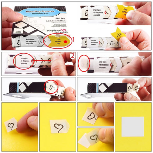 Scrapbook Adhesives by 3L Repositionable Mounting Squares, 1000-Pack...