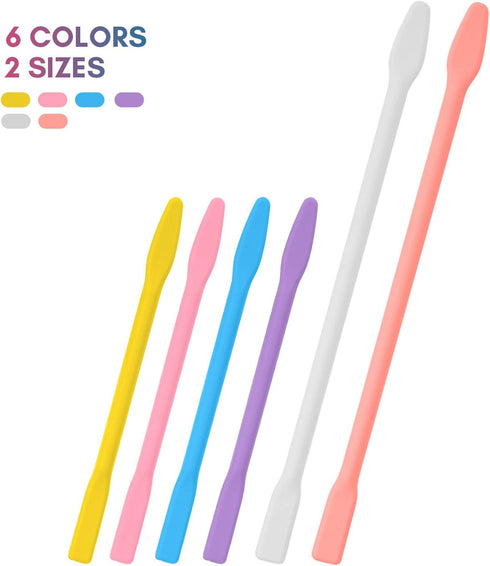Gartful 6pcs Silicone Resin Stir Sticks, Reusable Silicone Stirring Rods, Epoxy Stir Sticks Craft Tools for Mixing Resin, Paint, Liquid, Making Gl...