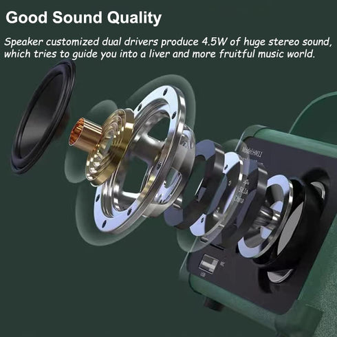 Retro Bluetooth Speaker Mini Wireless Speaker,Portable Bluetooth Speaker with Crystal Clear Stereo Sound Rich Bass,Mini Retro Speaker for iPhone,A...