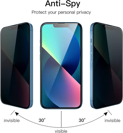 JETech Privacy Full Coverage Screen Protector for iPhone 13 mini 5.4-Inch, Anti-Spy Tempered Glass Film, Edge to Edge Protection Case-Friendly, 2-...