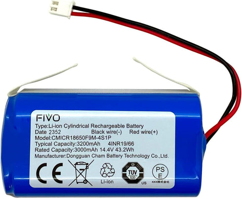FIVO 3200mAh Replacement RVBAT850 Battery for Shark R75, R85, RV850, RV751, RV761, RV851WV, RV871, RV871C, RV1000S, RV101AE,14.4V/14.8V. (Attentio...