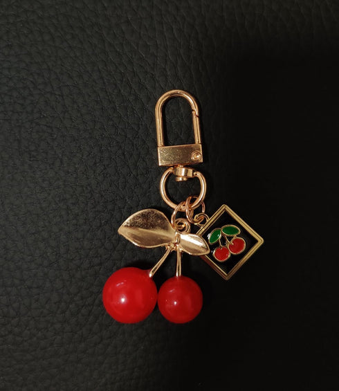 Cute Cherry Keychain Aesthetic Red Bag Charm Kawaii Keyring Accessories Decor Purse Hangbags Gifts for Women Girls...