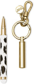 Kate Spade New York Metal Ink Pen with Stylus Tip, Black Ink Ballpoint Keychain Pen, Modern Leopard......