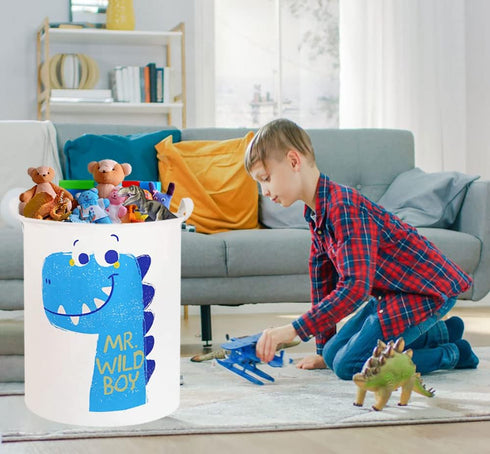 19.7" Dinosaur Laundry Basket,Kids Toys Storage Bin for Bedroom,Waterproof Baby Clothes Hamper with Handles,Collapsible Nursery Hamper,Gift Basket...