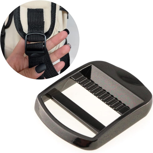 6PCS Metal Ladder Lock Buckle Slider for School Bags Backpack Straps Webbing, Nickel Color Zinc Alloy Bag Webbing Adjuster Fastener...
