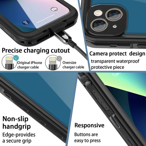 AICase Waterproof Case for iPhone 13 Mini 5.4 Inch Snowproof Dustproof Shockproof IP68 Certified Full Body Protection Fully Waterproof Underwater ...