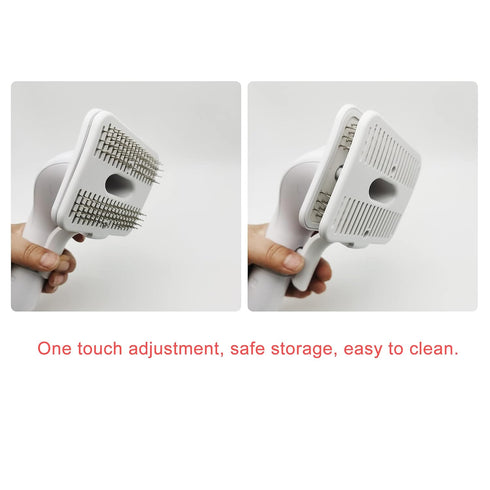 Dog Cat Brush for Shedding and Grooming,Self Cleaning Slicker Brush,Massage the skin,Easy to Clean Comb for Long or Short Haired Pets,use with Vac...