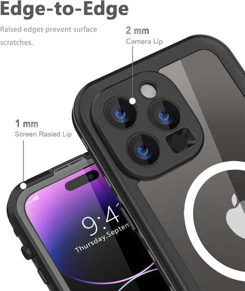 Design for iPhone 14 Pro Max Waterproof Case, Shockproof Dustproof Phone Case with Screen Protector, Full Body Protective Phone Case for iPhone 14...