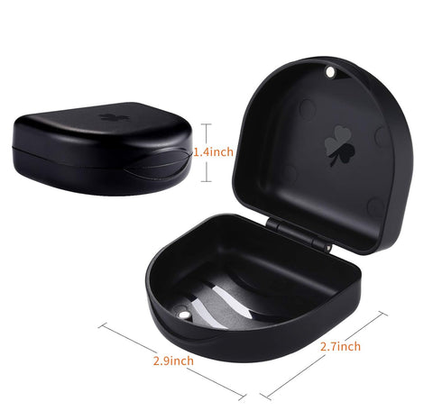 (2 Pack) Retainer Case,Solid Orthodontic Retainer Case-Black...