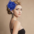 Blue Ladies Feather Flower Hair Clip Elegant Hat Flower Mesh Ribbons Brooch Pin Hair Accessory Fascinator Headwear Floral Corsage for Women and Gi...