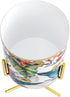 MyGift Handcrafted Intricate Design Planter Pot with Gold Rim and Colorful Floral Pattern and Removable Brass Tone Metal Stand, Handmade in India...