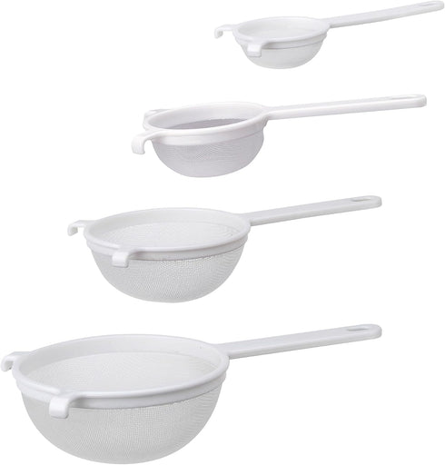 HIC Kitchen Double-Ear Fine Mesh Strainers, BPA Free, Set of 4 Sizes Includes 3, 4, 5.5, and 7-Inch Diameter...