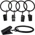 40 Pack Curtain Rings with Clips, Drapery Clips with Rings, Drapes Rings 1.26 in Interior Diameter, Fits up to 1 in Curtain Rod, Black...