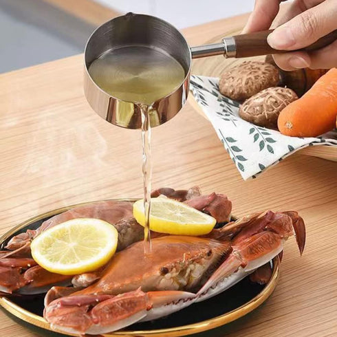 250ML Sauce Pan Saucepan Stainless Steel Sauce Pot Double Spout Oil Pan Warming Pot Frothing Pitcher Dishwasher Safe for Home Kitchen Cookware Acc...