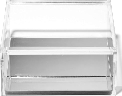 OfficeGoods Acrylic Desk Organizer w/Silver Base – Functional & Elegant Odds & Ends Box for Display or Storage – Perfect for Home or Office, Kitch...