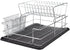 Home Basics Black Kitchen Sink Countertop 2 Tier Dish Rack and Draining Board Cutlery Holder, Fits Large Plates, Dry & Drip Tray, Full Mesh...